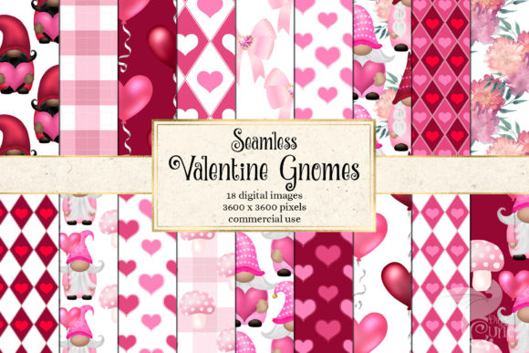Download Valentine Gnome Digital Paper - Gnome digital paper Collection