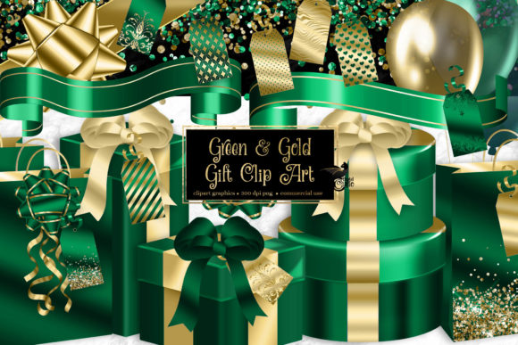 Download Green and Gold Gift Clipart - Gold Collection
