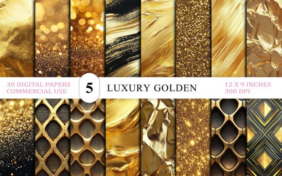 Download Luxury Golden Texture Background Bundle - Gold Collection