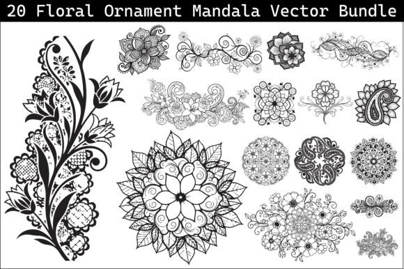 Download Floral Ornament Mandala Vector Bundle - Floral ornament Collection
