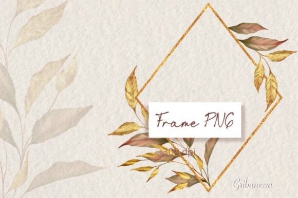 Download Golden Frame PNG | Frame with Leaves - Gold Collection