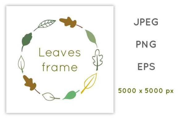 Download Simple Round Doodle Leaf Frame - Leaf frame Collection