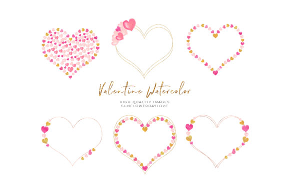 Download Watercolor Valentine Heart Gold Clipart - Gold Collection