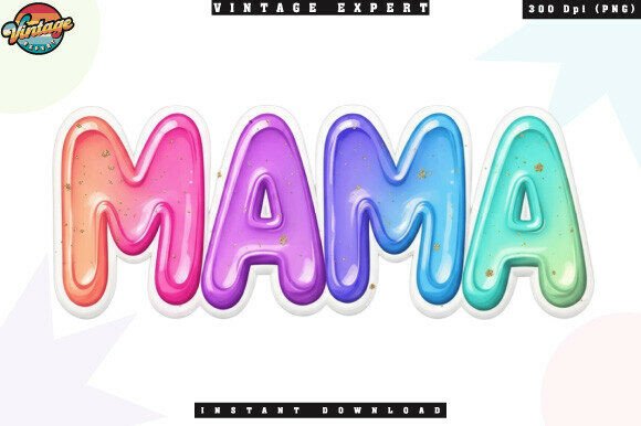 Download Mama Glossy Bubble Gradient PNG - Premium Resources