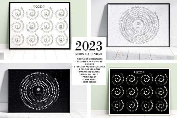 Download Moon Calendar 2023 Spiral - Moon calendar Collection
