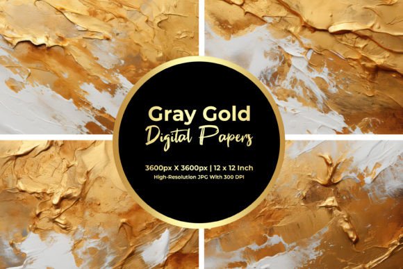 Download Gray Gold Digital Paper - Gold Collection