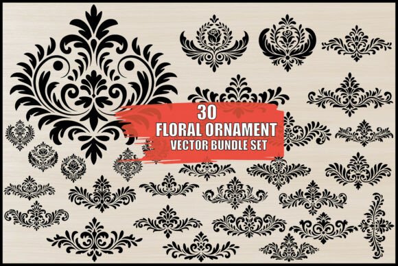 Download Floral Ornament Vector Bundle Set - Floral ornament Collection