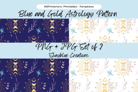 Download Blue and Gold Astrology Pattern - Gold Collection