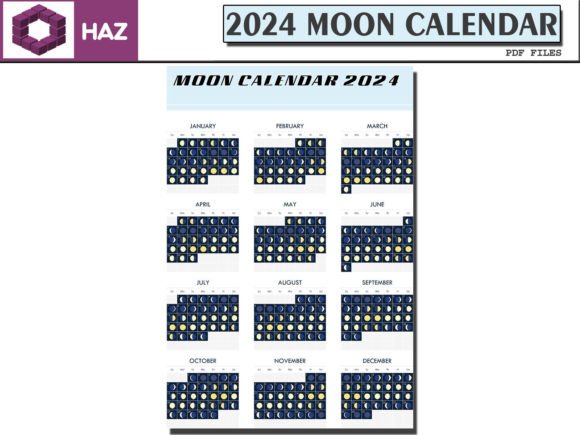 Download 2024 Phases of the Moon Calendar Lunar - Moon calendar Collection