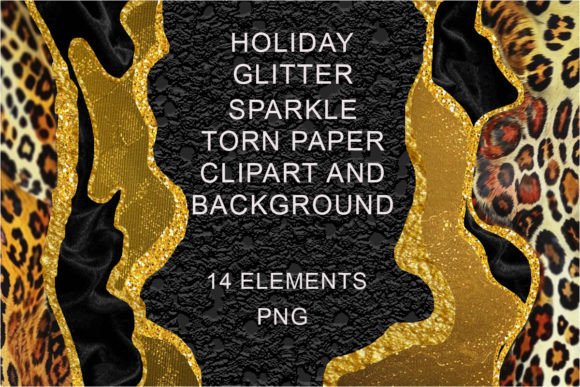Download Gold Leopard Glitter Torn Paper, PNG - Gold Collection