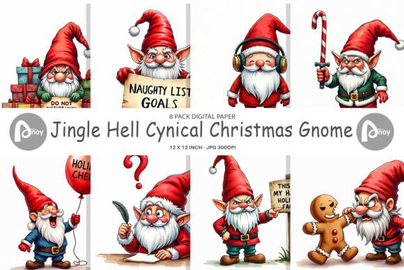 Download Jingle Hell Gnome Digital Paper - Premium Bundle