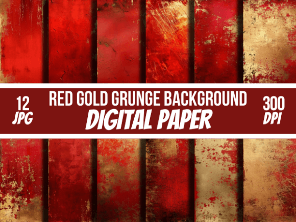 Download Red &amp; Gold Grunge Backgrounds Textures - Gold Collection