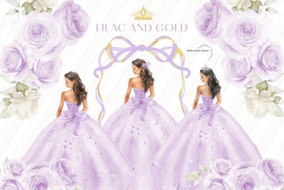 Download Quinceanera Lilac and Gold Clipart - Gold Collection