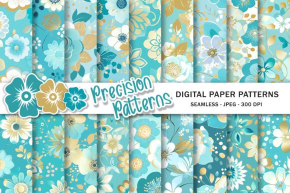 Download Blue and Gold Floral Pattern - Gold Collection