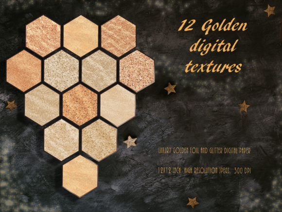 Download Luxury Metallic Gold Digital Paper Set - Gold Collection
