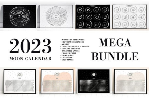 Download MEGA BUNDLE Moon Calendar 2023 - Moon calendar Collection