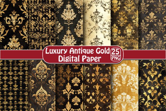 Download Luxury Antique Gold Digital Paper - Gold Collection